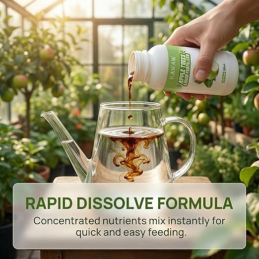 10 oz Organic Apple Tree Fertilizer & Liquid Fruit Tree Plant Food - Microbial Probiotic Nutrient Solution for Root Growth & Green Leaves