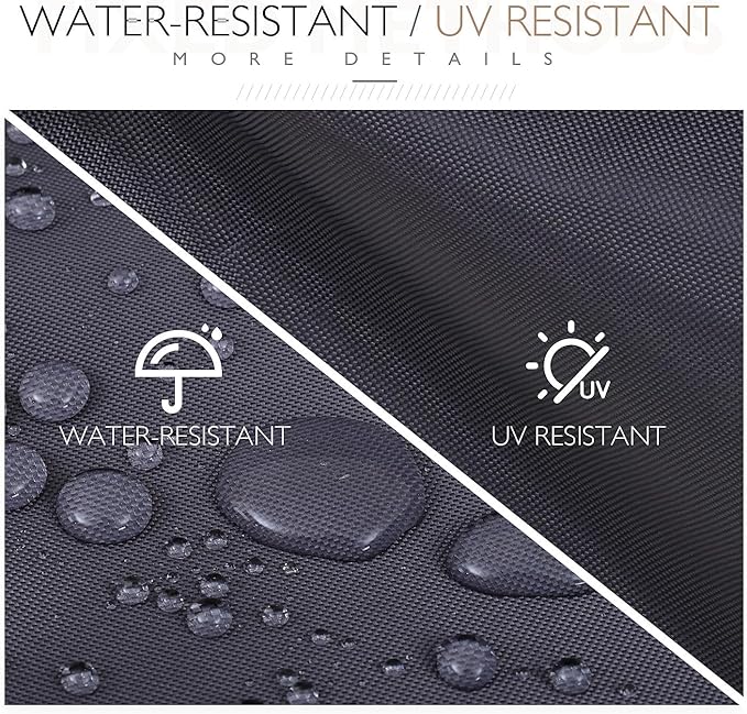 Waterproof Patio Furniture Covers, 420D Oxford Rectangular Outdoor Table and Chairs Set Cover, Anti-UV & Windproof Garden Furniture Protector for Dining Set, Sofa, Sectional, DarkGrey