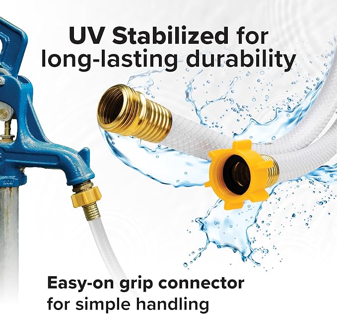 Camco TastePURE 10-Ft Water Hose-RV Drinking Water Hose Contains No Lead,No BPA&-No Phthalate-Features Diamond-Hatch Reinforced PVC Design-1/2” Inside Diameter,Made in the USA (22743),(Pack of 2)