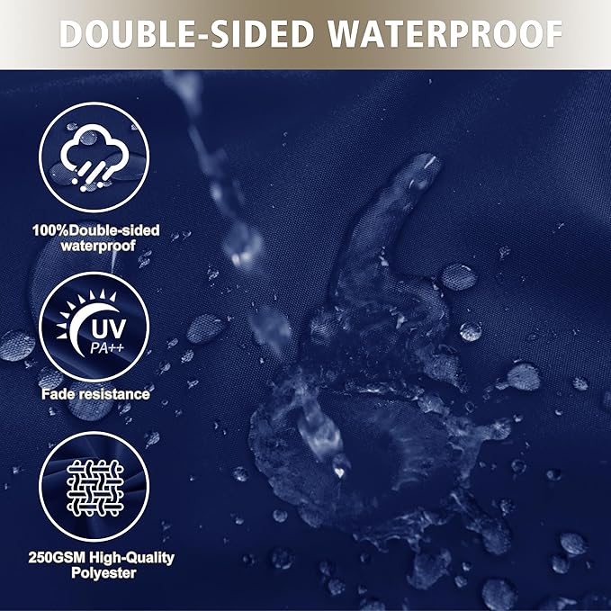 24x24 Inch Outdoor Cushions for Patio Furniture, Waterproof Outdoor Chair Cushions w/Fade-Resistant, Removable & Machine-Washable Covers, Deep Seat Sofa/Couch Pads Replacement – Set of 4, Navy Blue