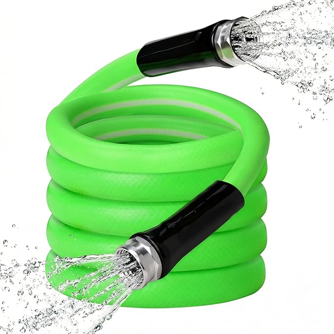 UNCO- Hybrid Polymer Leader Garden Hose, 5/8" ID x 6 FT, Green, Kink Resistant, 3/4" GHT Aluminum Fittings, Drinking Water Safe, Reel Connecting Hose