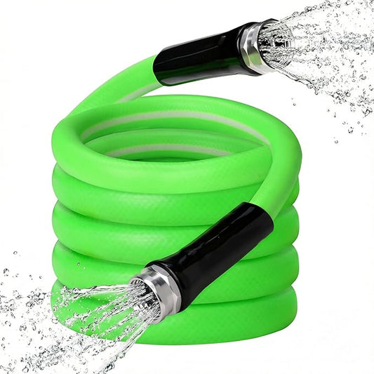 UNCO- Hybrid Polymer Leader Garden Hose, 5/8" ID x 6 FT, Green, Kink Resistant, 3/4" GHT Aluminum Fittings, Drinking Water Safe, Reel Connecting Hose
