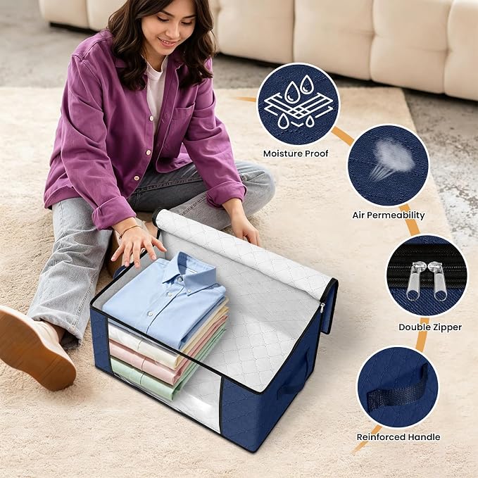 Fab totes 35L Closet Organizers, Foldable Under Bed Storage Containers