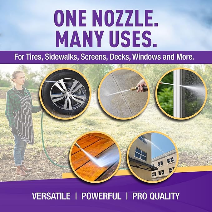 GORILLA EASY CONNECT Sweeper Spray Nozzle for Garden Hose Cleaning Strong Stream 1.5 Inch Nozzle 3/4 Inch GHT