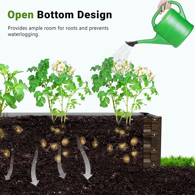DoCred Galvanized Raised Garden Bed with PVC Cover, 84.6" x 45.3" x 47.2" Metal Planter Bottomless Box w/ Roll-Up Window, Mini Greenhouse Tent for Outdoor Growing Vegetables Flower Fruit