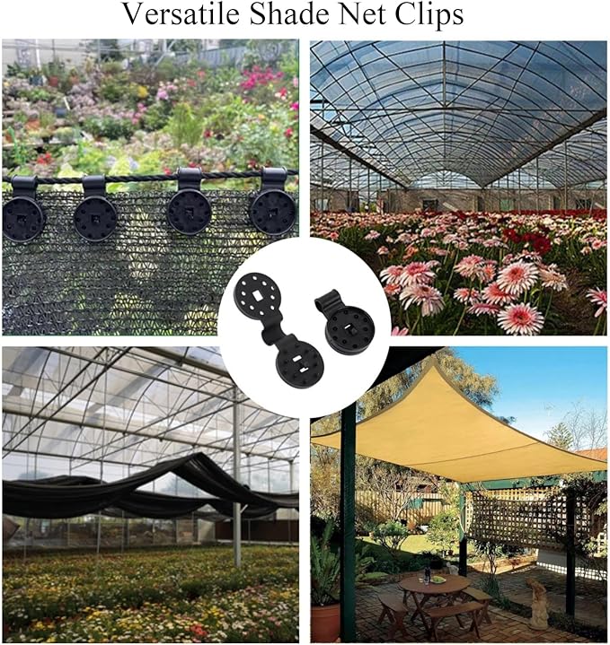 20pcs Shade Cloth Heavy Duty Lock Grip 1.5in Black Plastic Clip Garden Sun Shade Fixed Clamp Outdoor Sunshade Net Fixing Clip for Garden Sunshade Net Anti Bird Netting