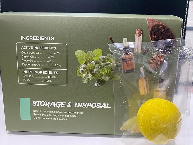 24 Pack Mouse Rodent Repellent, Peppermint Oil for Mouse, Rats, Squirrel, Pest Control Indoor, Outdoor Use, Deterrent Replace Trap Family & Pet Safe(Yellow)
