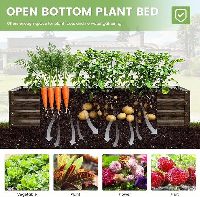 DoCred Crop Cage with Raised Garden Bed, 84.6" x 45.3" x 59" Plant Protection Tent Garden Cages with Window, 2 in 1 Galvanized Raised Garden Bed Kit and Mesh Cover for Garden, Yard, Lawn