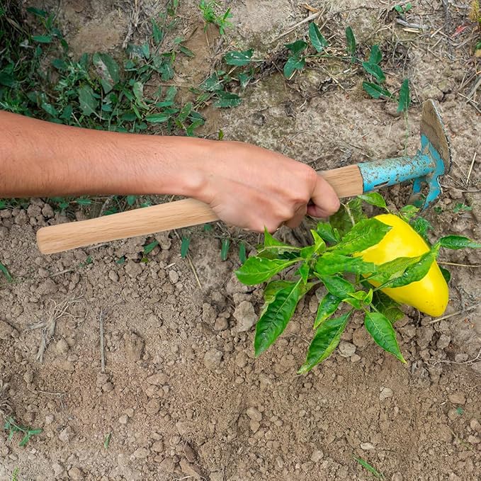 POPETPOP 14.6 Inch Wooden Garden Hoe Handle Replacement Sturdy Grip for Lawn Care and Hand Tool Repair