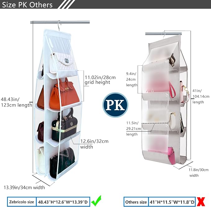 Purse Organizer for Closet, Heavy Duty Hanging Handbag Storage