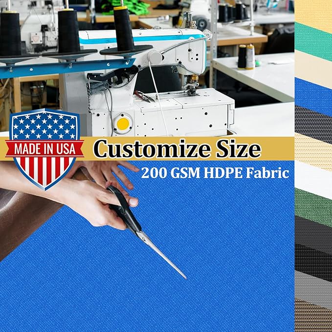 Shade&Beyond Customized Size 90% Sun Shade Cloth with Grommets, 4' X 17' Pergola Shade Cover Canopy, Mesh Tarp Sun Screens for Patio, Outdoor, Garden, Backyard GN01, Blue