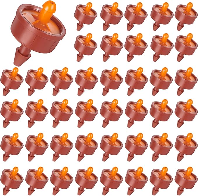 60Pcs 3 GPH Pressure Compensating Irrigation Drippers, Watering Spot GPH Dripper Drip Emitters Heads Constant Flow Outlet Heads for 1/4 Inch Irrigation Tubing for Garden Irrigation System
