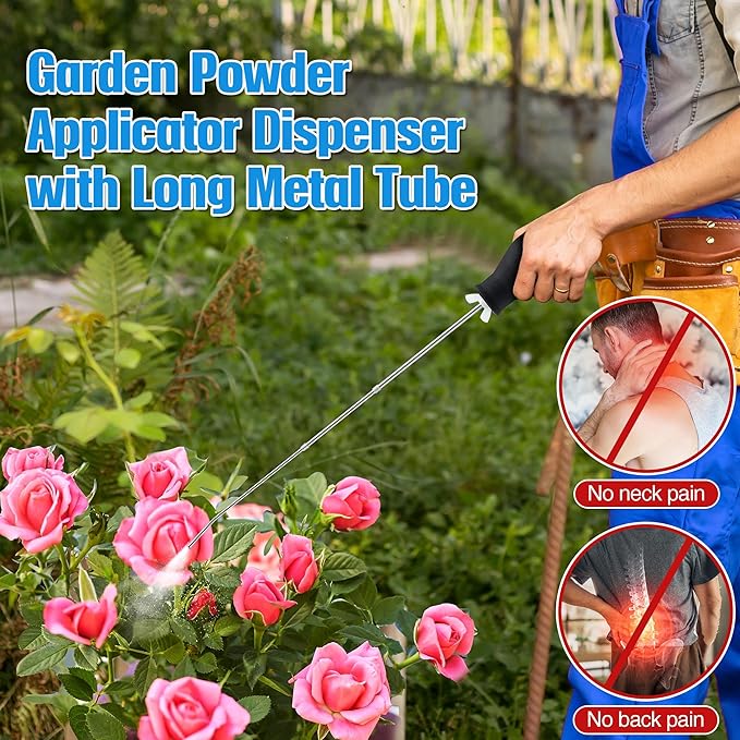 Diatomaceous Earth Powder Duster, Longer 9" to 22" Retractable Garden Powder Applicator Dispenser, 8 oz Bulb Duster Sprayer Insect for Home Organic Gardening Agricultural Supply(Black,1 Pcs)