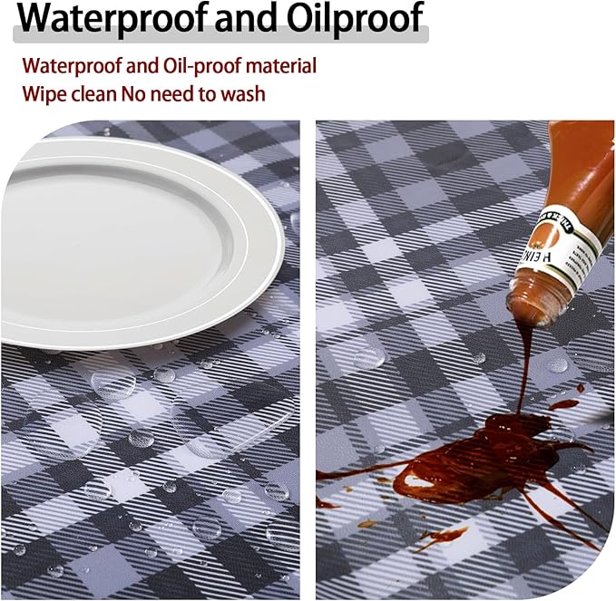 Fitted Waterproof Round Tablecloth for 36 40 41 42 44In Tables Neutral Wipe Clean Fall Table Covers Travel Essentials Camp Tools Decoraciones para Sala Party Dining Table Centerpiece Decor