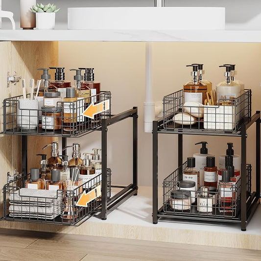 Under Sink Organizer, 2-Tier Pull Out Cabinet Organizer