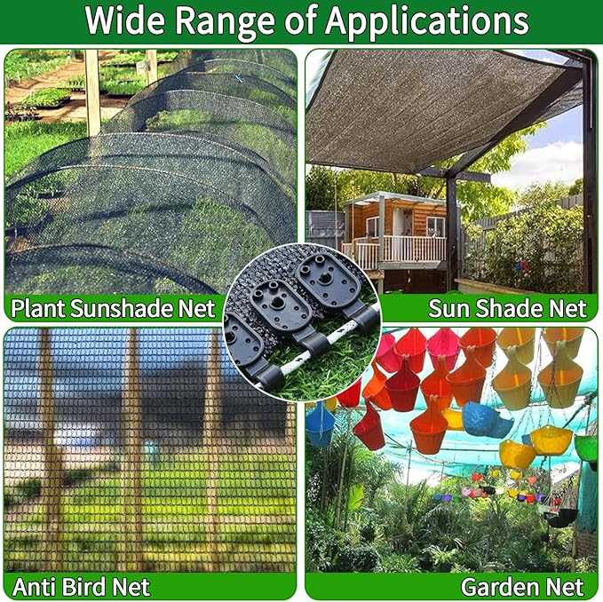 200Pcs Shade Cloth Clips, Black Plastic Heavy Duty Sun Shade Clips for Sun Shade Net, Gardening Shade Cloth, Anti Bird Netting, Removable & Reusable Windproof Awning Clamp (Black-200PCS)