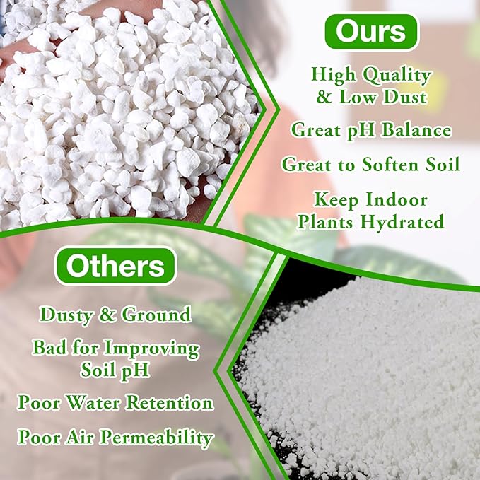 Halatool Soil Amendment 10QT Perlite for Plants Gardening Indoor Natural Potting Soil Mix Additive for Holding Moisture Aeration Drainage