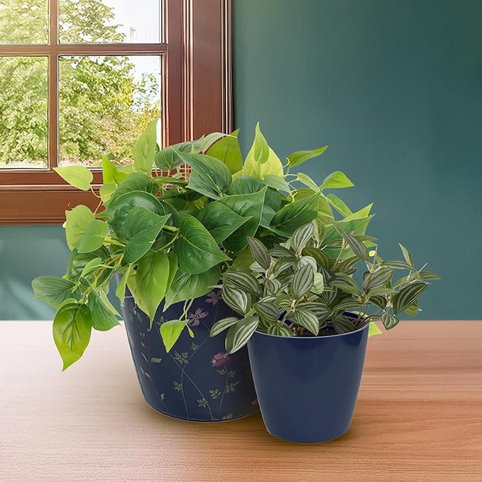 7” Self-Watering Pot – Eco-Friendly Bamboo Planter, Biodegradable & Plastic-Free, Indoor/Outdoor Plant Pot with Built-in Water Well for Healthy Root Growth