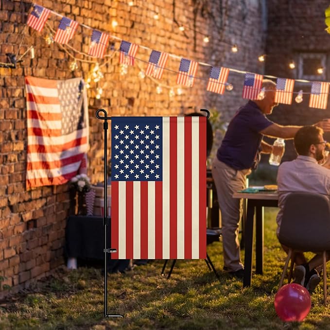 HOOSUN 12" x 18" American Flag Garden Flag,4th of July Decorations,Small American Flags Patriotic Fourth of July Decorations,Double Sided Patriotic USA Yard Flag Memorial Day Decor for Garden,Yard