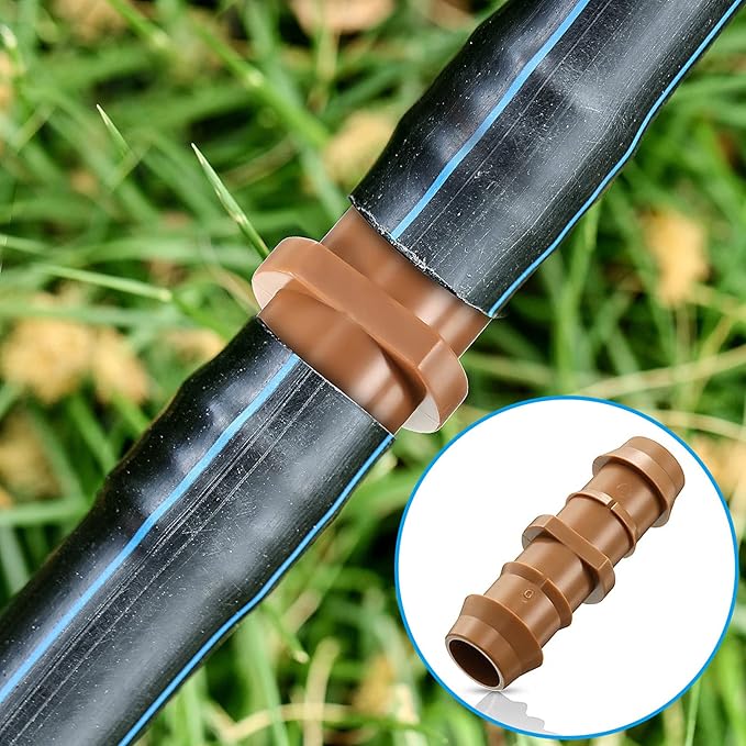 Outus Irrigation Tubing Fittings Drip Irrigation Parts Kit 1/2 Inch Tubing Fitting Set 36 Pieces Includes 9 Tees 9 Couplings 9 Elbows 9 End Cap Plugs Drip Barbed Connector for Sprinkler Systems Garden