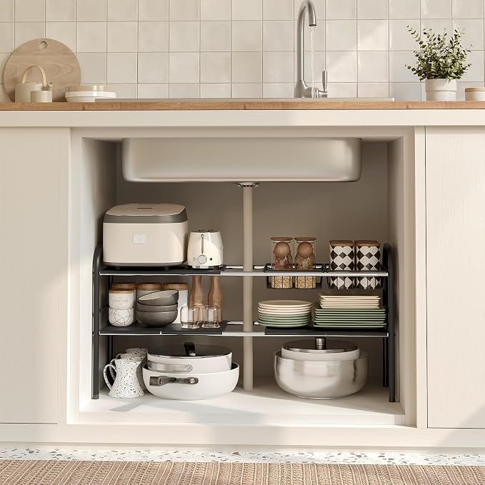 Under Sink Organizers and Storage,Expandable under cabinet organizer Shelf