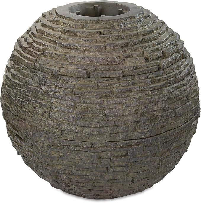 Aquascape Stacked Slate Sphere Water Fountain for Yard, Landscape, and Garden, Medium, 78288