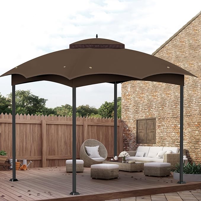 10x12 Gazebo Canopy Replacement Top Cover, Double Tiered Waterproof Canopy Roof for Lowe's Allen Roth Gazebo #GF-12S004B-1