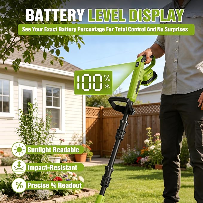 Electric Tiller Cultivator for Gardening, 360RPM Cordless Tiller with 48 Steel Tines, 9 Inch Tilling Width, 20V Battery Powered Garden Cultivator, Small Garden Tiller for Soil with 2 * 2.0Ah Batteries