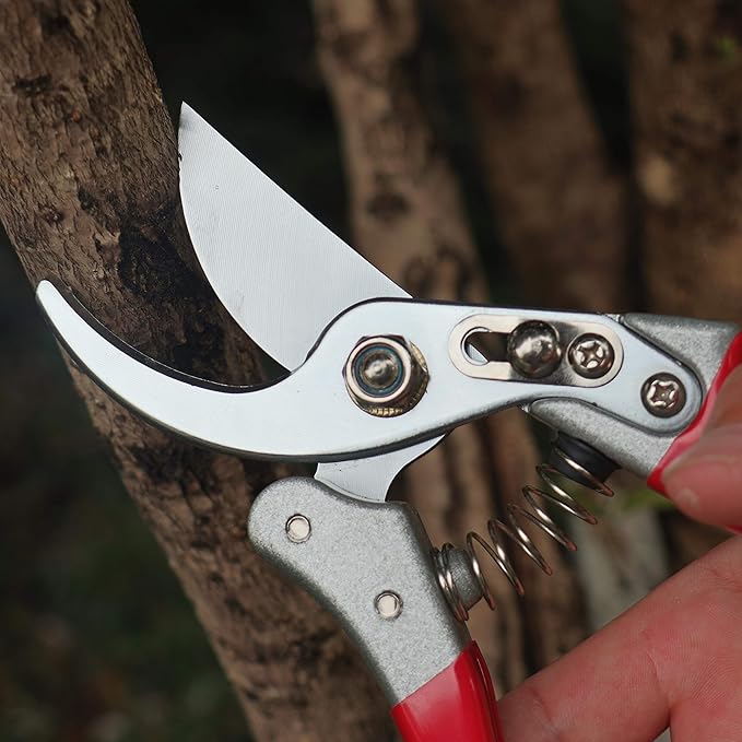 Garden Shears Professional Hand Pruners, Heavy Duty Bypass Pruning Shears (Red)