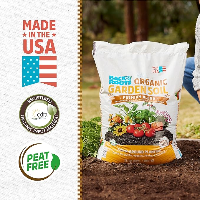 Back to The Roots 100% Organic Garden Soil (60 Cubic ft Bulk Value) | Premium Blend | Made in The USA