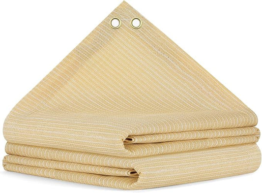 90% Sun Shade Cloth, 6x15 FT Pergola Shade Patio Cover, UV-Resistant, Breathable Sunshade Screen Fabric for Outdoor, Camping, RV, Garden, Deck, Porch, Backyard (Beige)