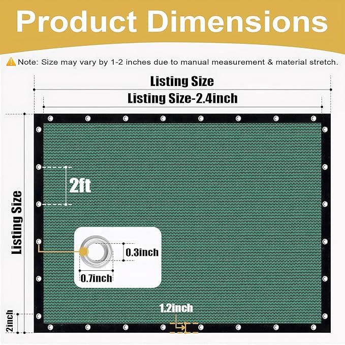 Shade&Beyond 90% Sun Shade Cloth with Grommets, 10' X 14' Pergola Shade Cover Canopy, Mesh Tarp Sun Screens for Patio, Outdoor, Garden, Backyard, Green