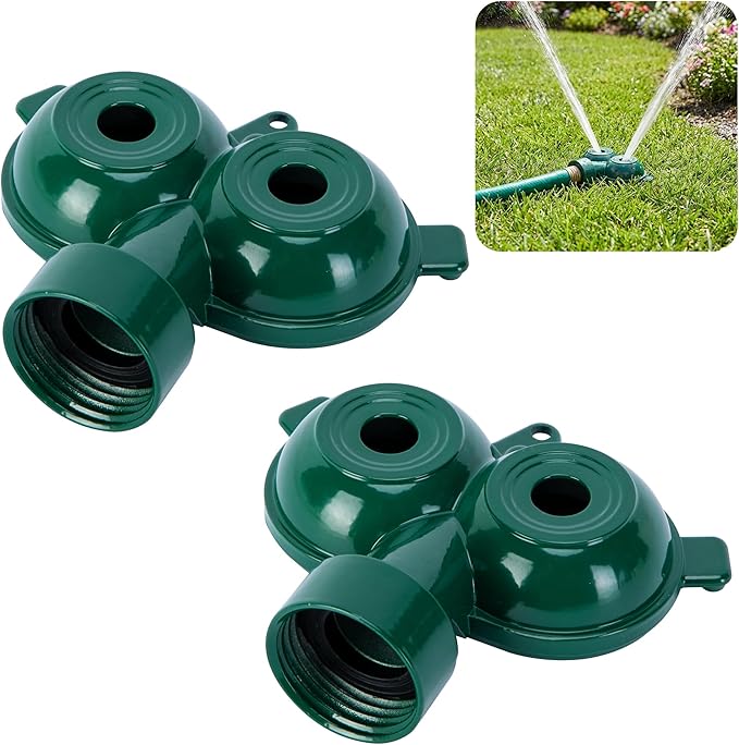 2 Pcs Twin Spot Stationary Sprinkler, Heavy-Duty Metal Dual Circle Sprinkler, Garden Spot Water Spray for Outdoor Yard Lawn Plants Irrigation