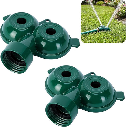 2 Pcs Twin Spot Stationary Sprinkler, Heavy-Duty Metal Dual Circle Sprinkler, Garden Spot Water Spray for Outdoor Yard Lawn Plants Irrigation