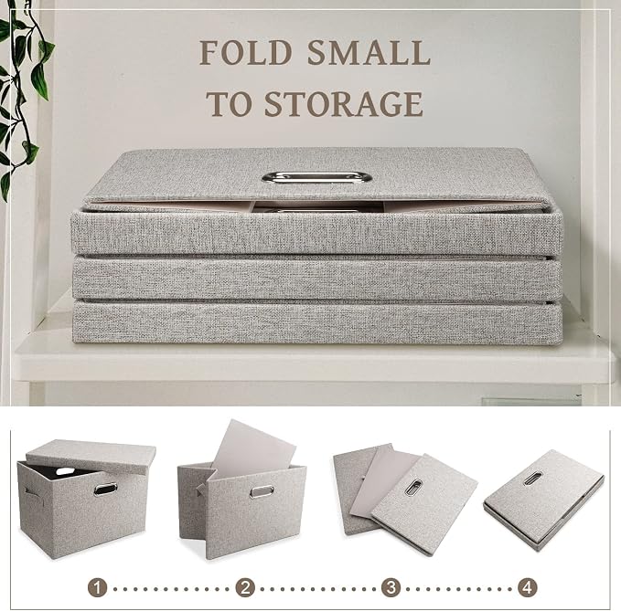Storage Bins with Lids Fabric Closet Organizers Cubes Office Organization