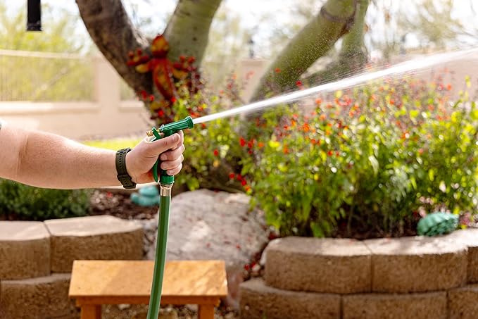 Rain Bird C06506 Classic Pistol Grip Rear Trigger Garden Hose Nozzle with Threaded Front, Durable Zinc Metal Body, Multi-Pattern, Green
