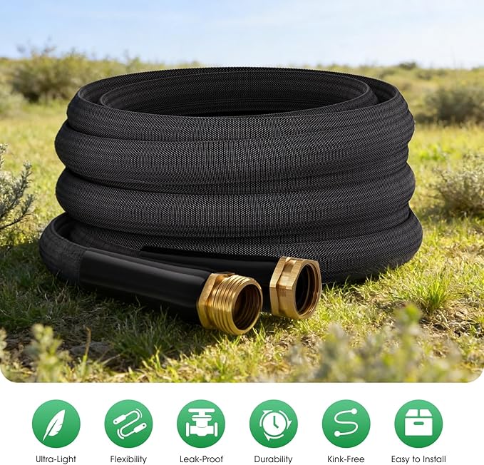 Garden Hose 50FT, Non-Expanding Water Hose Ultra Lightweight, Kink-Free, Burst-Resistant, Lead-Free, Durable & Flexible High-Pressure Hose for Yard, Lawn, Outdoor, Car Washing