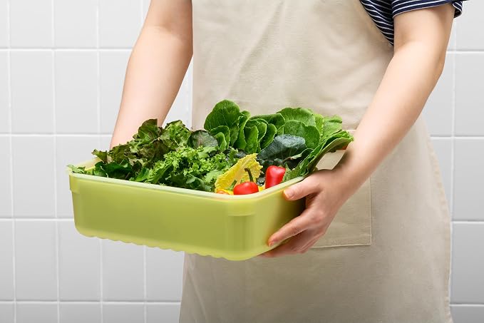 LocknLock Fresh-Block Plastic Food Storage Container | Produce Storage Containers for Fridge | Vegetable & Fruit Storage Containers for Fridge, Storage, Microwave & Dishwasher Safe, 1.5L
