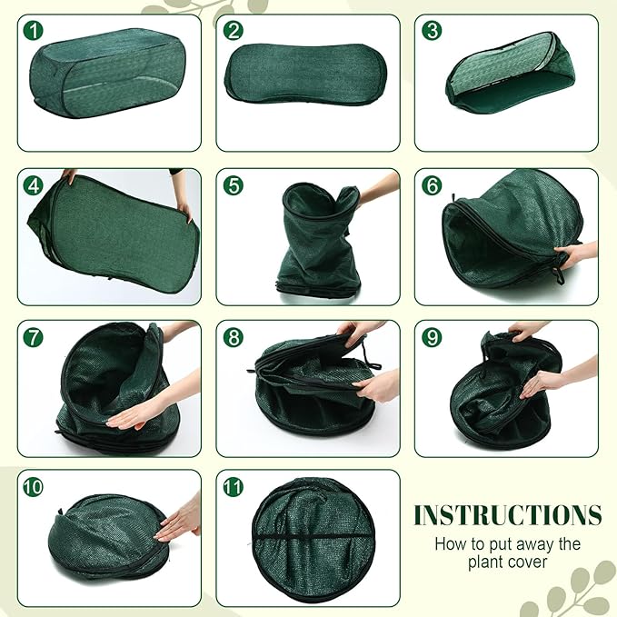 2 Pack 39 x 18 x 16 in Pop up Garden Plant Shade Tent 80% UV Resistant Plant Shade Net Foldable Crop Cage Cloth with Stakes for Outdoor Vegetable Fruit Protector Sun Protection Easy Setup