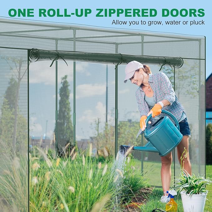 Crop Cages for Garden Plant, 11.8x4x6 Ft Plant Protection Tent with Zippered Door, Raised Bed Cover, Garden Bed Cover with Frame, Wind-Resistant Plant Cages for Outdoor Plants Vegetable Flower