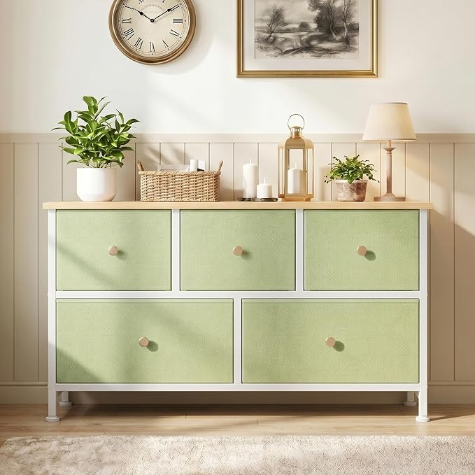 OLIXIS 5 Drawer Dresser for Bedroom, Storage Organizer Unit for Closet