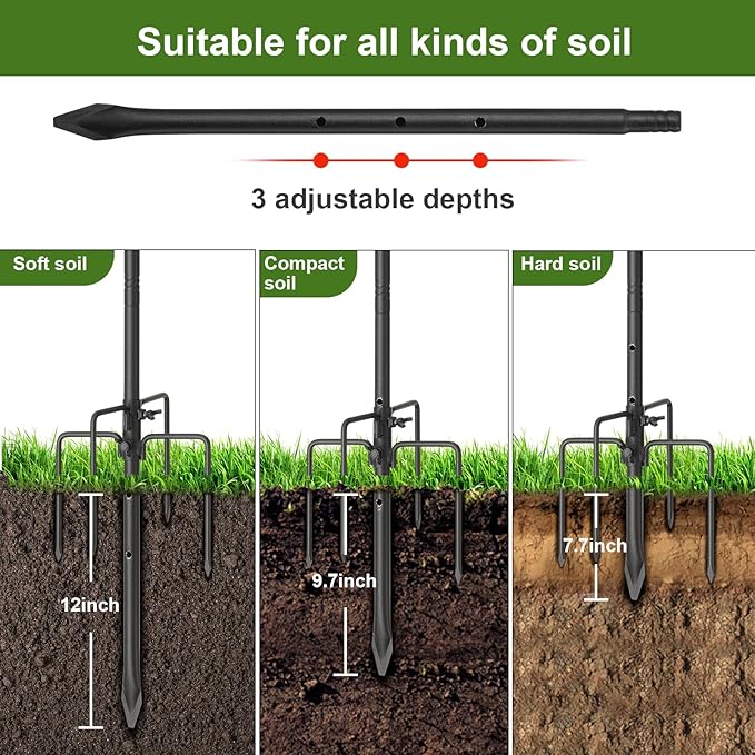 Bird Feeder Garden Hook - Heavy Duty Hummingbird Stand with Anti-tip Stake,46" Rustproof Shepards Pole with Hanger Holder for Hanging Birdfeeder,Planters,Flower Baskets,Black