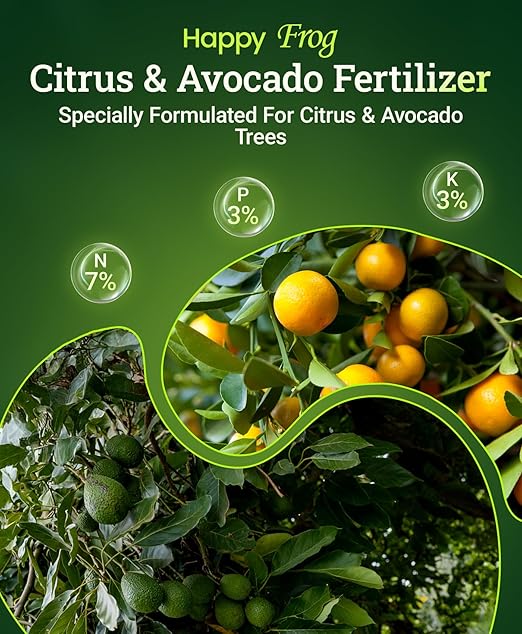 FoxFarm Happy Frog Citrus and Avocado Fertilizer- OMRI Listed Citrus Fertilizer, Slow-Release Nitrogen, Calcium & Sulfur for Citrus & Avocado Trees - 4 lb, Pack of 2
