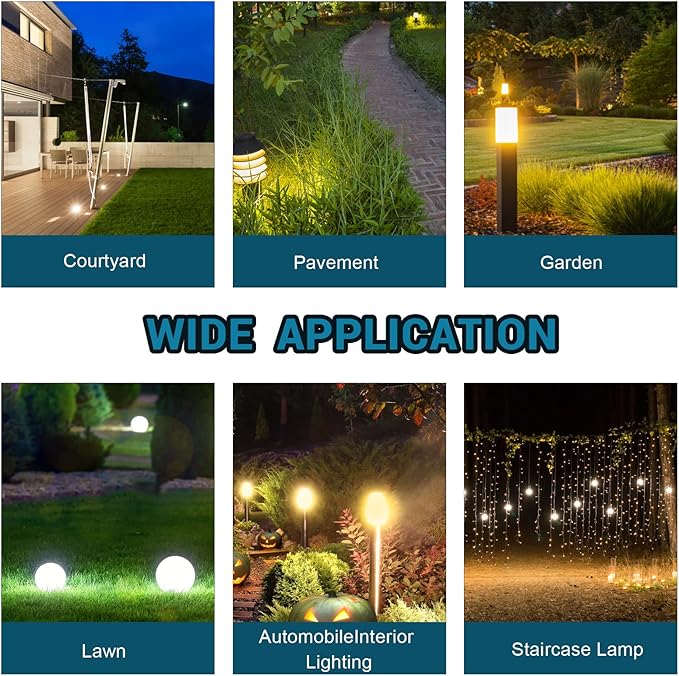 T5 Landscape Light Bulbs 12 Volt 11 Watt Wedge Bulb for Malibu Outdoor Light Bulbs, Garden, Deck and Yard Low Voltage Landscape Lights Bulb -20 Pack
