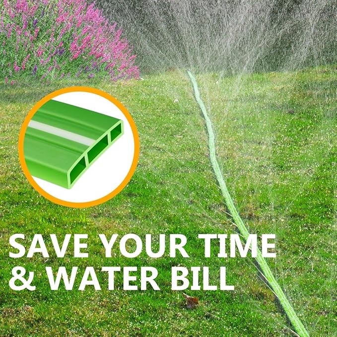 LAVEVE Sprinkler Soaker Hose for Yard 44FT(22ft 2pack), Heavy Duty Garden Water Hoses with Stakes, Sprinklers System for Lawn, Flexible Drip Irrigation Tubing