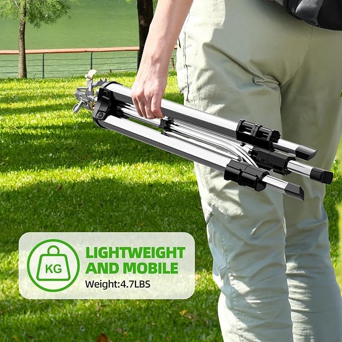 SPECILITE Brass Impact Sprinkler on Tripod Base, 50” Heavy Duty Metal Pulsating Telescoping Sprinkler, 360 Degree Irrigation for Large Area, Yard, Lawn, Waters up to 90ft, Covering up to 6360sqft