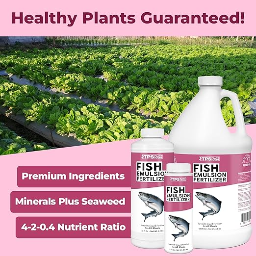 Fish Emulsion Fertilizer – Liquid Salmon Supplement for Fast Nutrient Uptake, Lush Green Growth & Stronger Roots, 8 oz