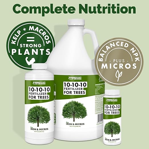 Liquid 10-10-10 Fertilizer for Trees and Shrubs – Balanced NPK Plus Iron and Micros for Stronger Growth and Healthy Roots, 8 oz