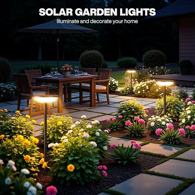 ELECLINK Solar Pathway Lights Outdoor, 6 Pack Tall Solar Garden Lights Waterproof for Yard Flower Bed Patio Path Walkway Driveway Outside Decor Landscape Lighting