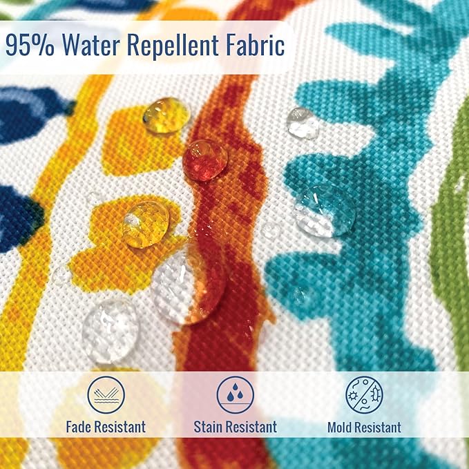Outdoor Foam Adirondack Cushion, Water Repellent Foam Cushion for Adirondack Chairs Patio Furniture, 44 x 19 Inch, Paisley Multi
